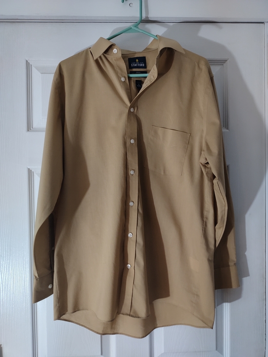 Stafford Other - Stafford Gold/Khaki Long-Sleeve Button Shirt
